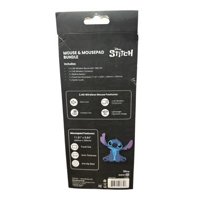 Disney Stitch Wireless Mouse and Mousepad Bundle With Ergonomic Design