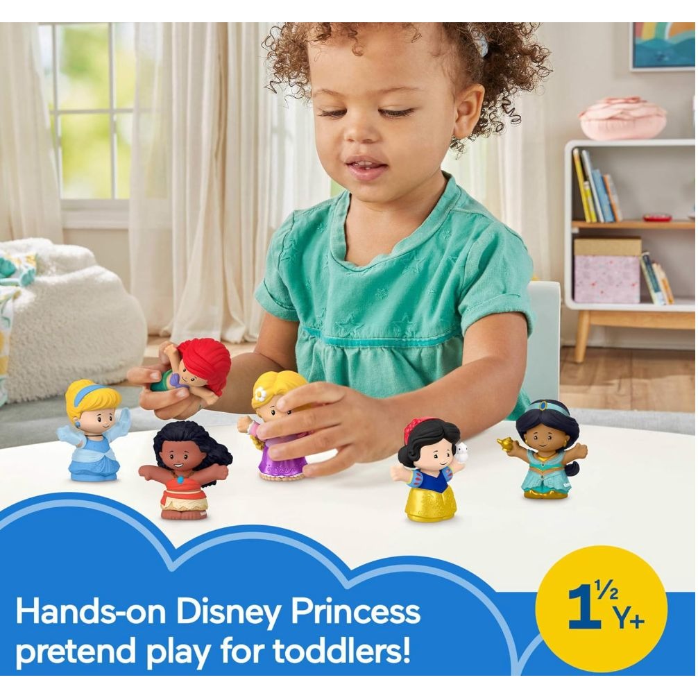 Disney Princess Little People Figurine Set by Fisher-Price, featuring 6 Characters