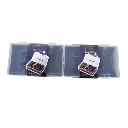 Set of 2 CWC Halloween Snack Boxes With 3 Compartments For Candy & Snacks BPA-Free Purple Lid Portable Design