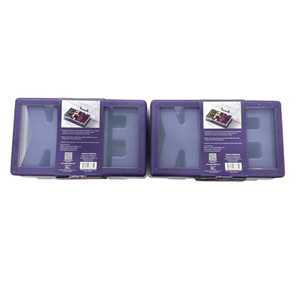 Set of 2 CWC Halloween Snack Boxes With 3 Compartments For Candy & Snacks BPA-Free Purple Lid Portable Design
