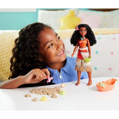 Disney Princess Ocean Friends Moana Doll With Accessories & Moldable Sand Set For Kids Ages 3+