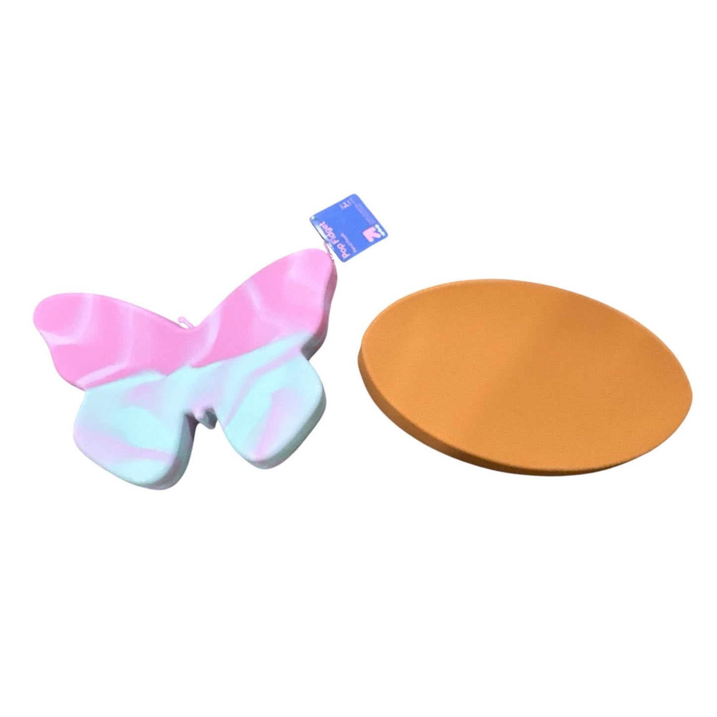 Pop Fidget Butterfly & Football Pencil Pouches For Kids Ages 3+ Silicone Multi-Colored & Brown 9.5"x6.5"x1.5" & 9.5"x5.75"x1.5"