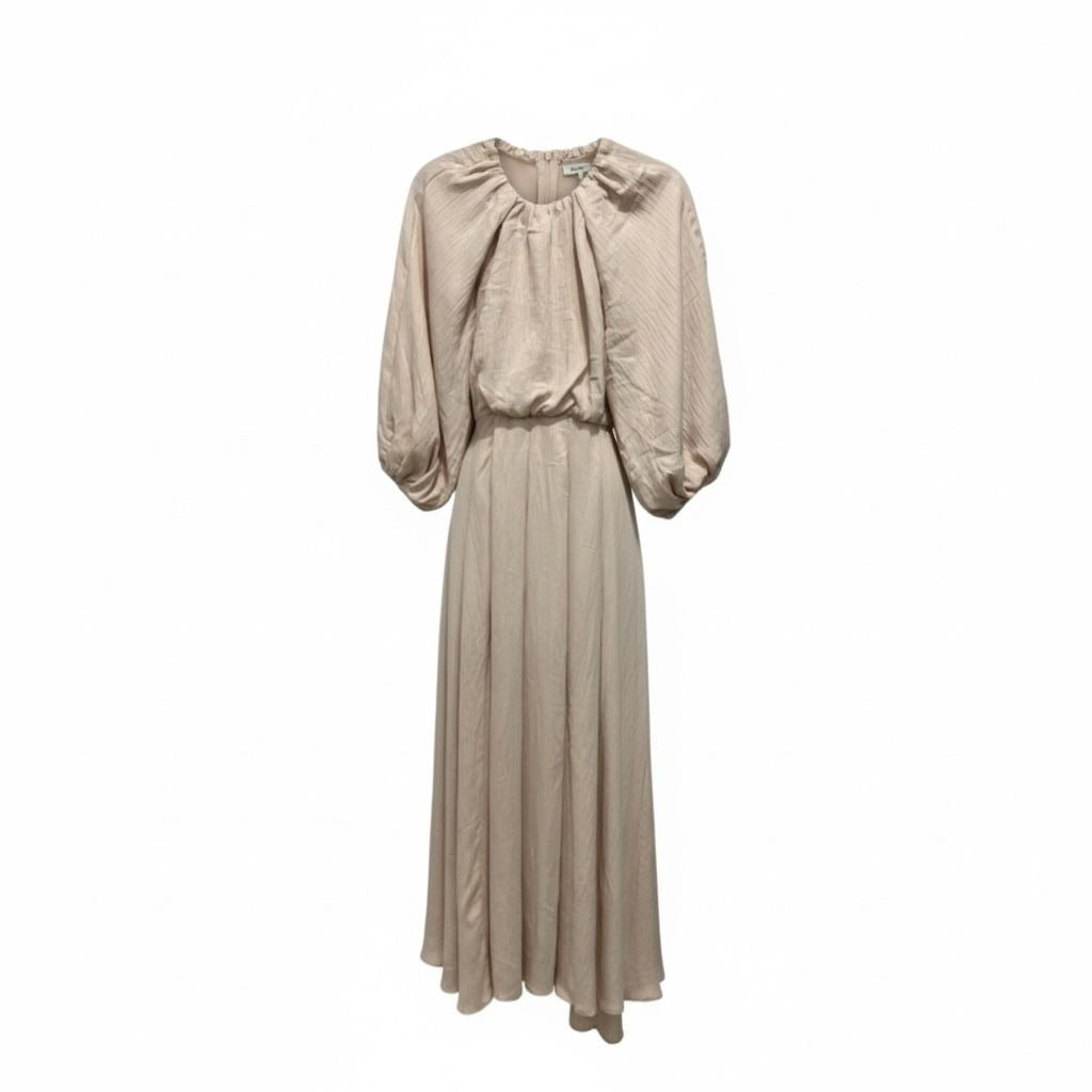 ASOS Edition Beige Maxi Dress With Balloon Sleeves & Smocked Waist 2