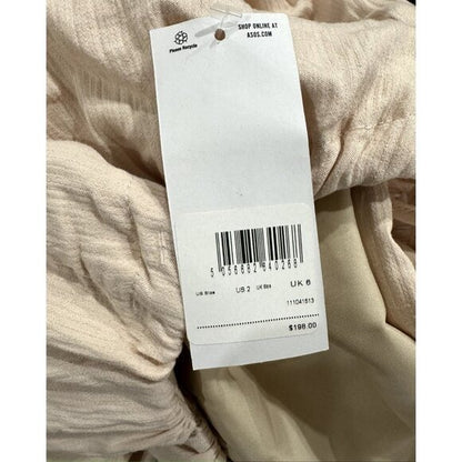 ASOS Edition Beige Maxi Dress With Balloon Sleeves & Smocked Waist 2