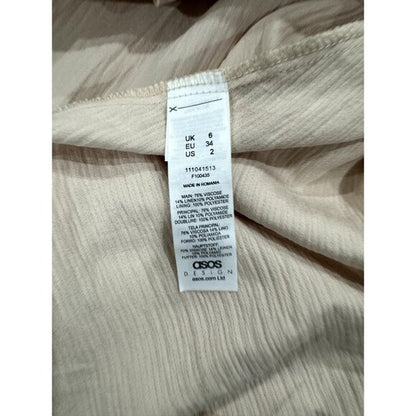 ASOS Edition Beige Maxi Dress With Balloon Sleeves & Smocked Waist 2