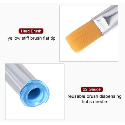 22G Brush Dispensing Tip 6mm Flat Needle Brush Tip 4.2mm Inner Dia for Dispensing Glue, Grease, Liquid