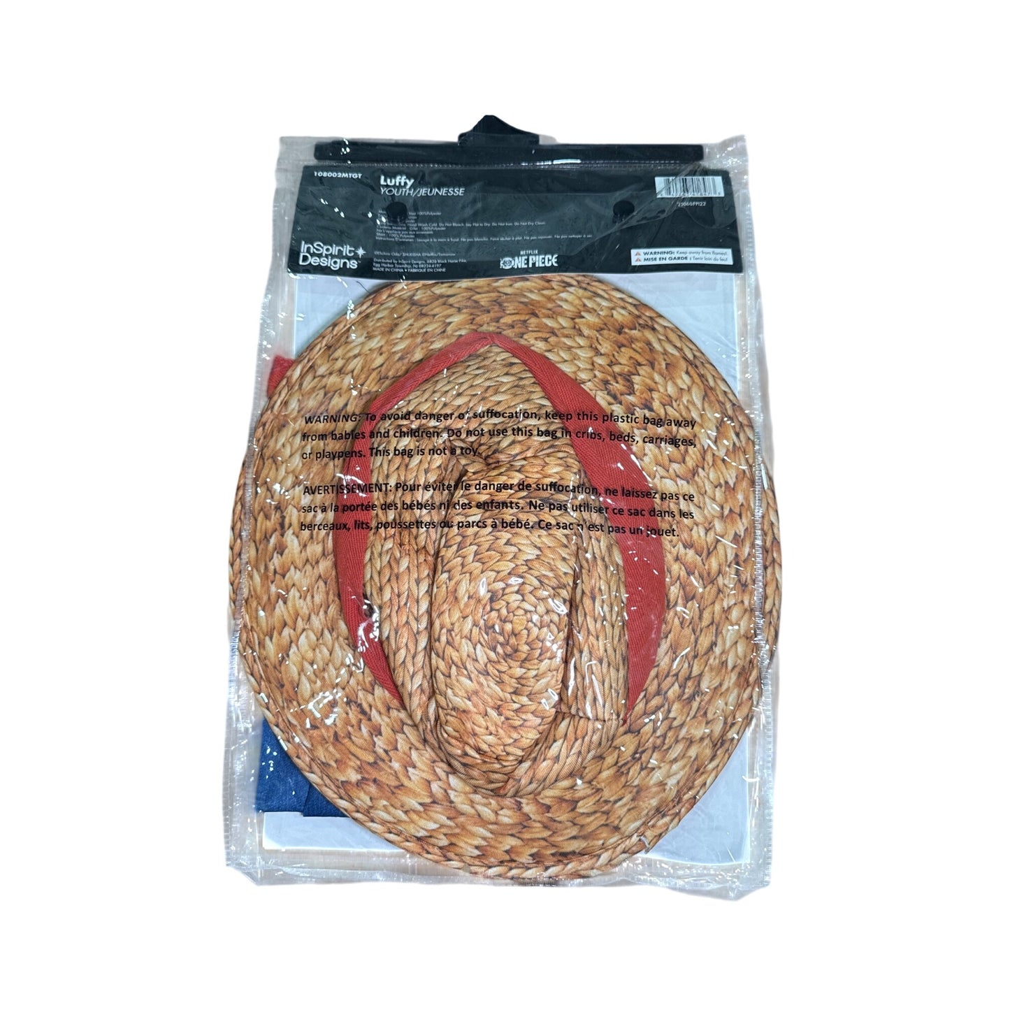 Luffy Youth Costume Netflix One Piece Vest Hat & Shorts Medium Size 7-8 By InSpirit Designs