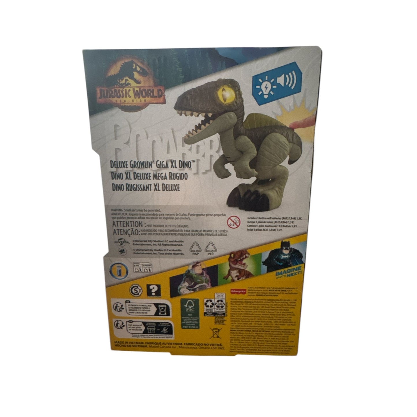 Fisher-Price Imaginext XL Deluxe Growlin Dinosaur Jurassic World Dominion Ages 3-8