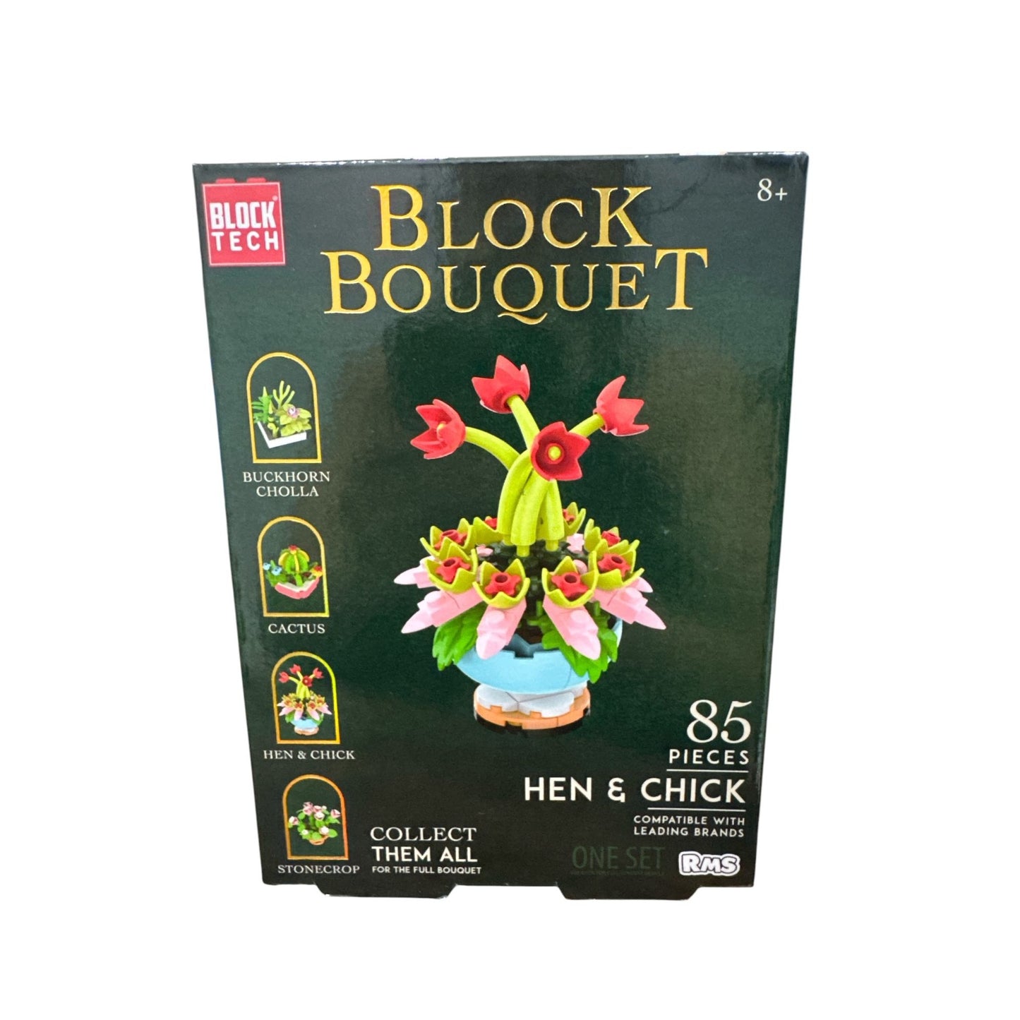 Block Tech Block Bouquet Hen & Chick 85-Piece Set Compatible With Leading Brands Ages 8+