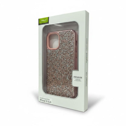 Airium Glitter Protective Case For iPhone 12 (5.4") Rose Gold Sparkle Design