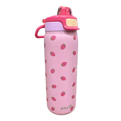 Ello Kids 18 Oz Pink Strawberry BPA-Free Locking Lid Water Bottle