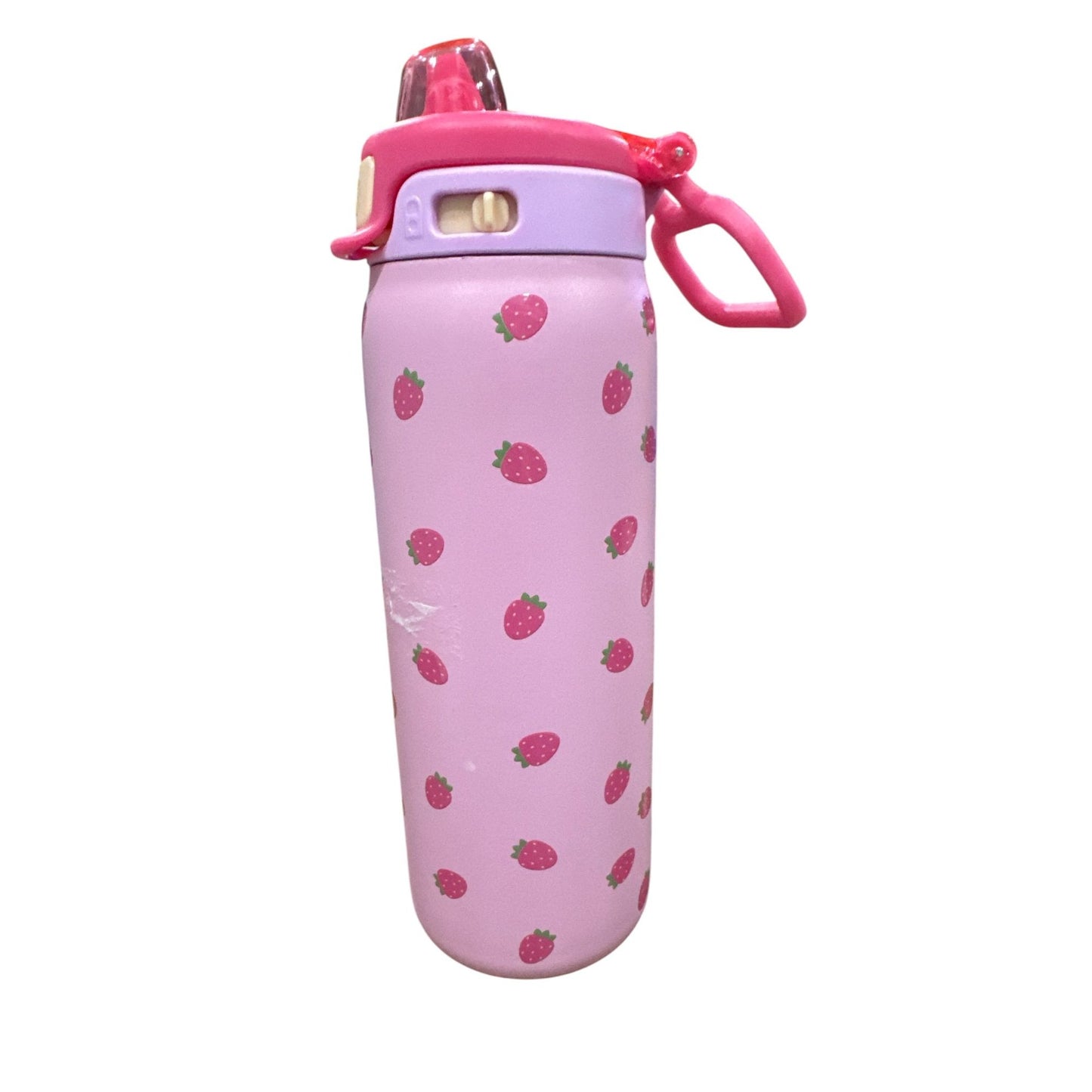 Ello Kids 18 Oz Pink Strawberry BPA-Free Locking Lid Water Bottle
