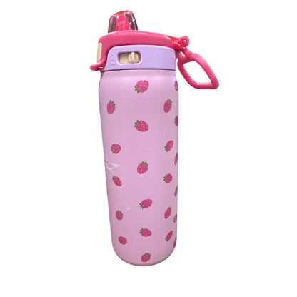Ello Kids 18 Oz Pink Strawberry BPA-Free Locking Lid Water Bottle