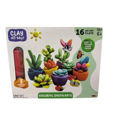 Clay All Day Air-Dry Clay Kit For Kids With 16 Colors & 3 Modeling Tools Ages 6+