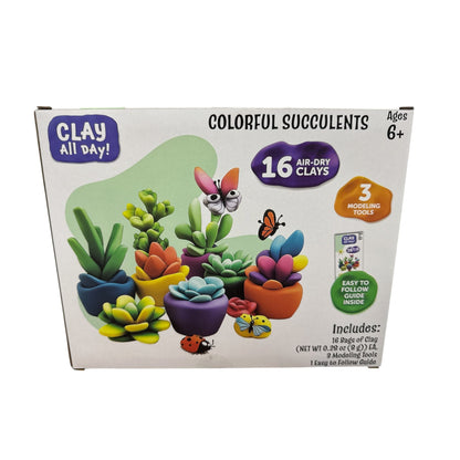 Clay All Day Air-Dry Clay Kit For Kids With 16 Colors & 3 Modeling Tools Ages 6+