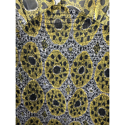 Area Stars Sustainable Puff Sleeve Mini Dress Yellow & Black Leopard Print M