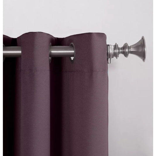 54"x108" Sun Zero Room Darkening Seymour Grommet Curtain 2 pcs. Panel Plum: Modern Energy-Efficient Noise-Reducing Drapery