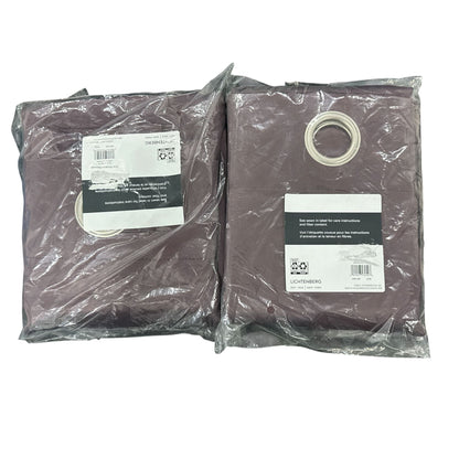 54"x108" Sun Zero Room Darkening Seymour Grommet Curtain 2 pcs. Panel Plum: Modern Energy-Efficient Noise-Reducing Drapery