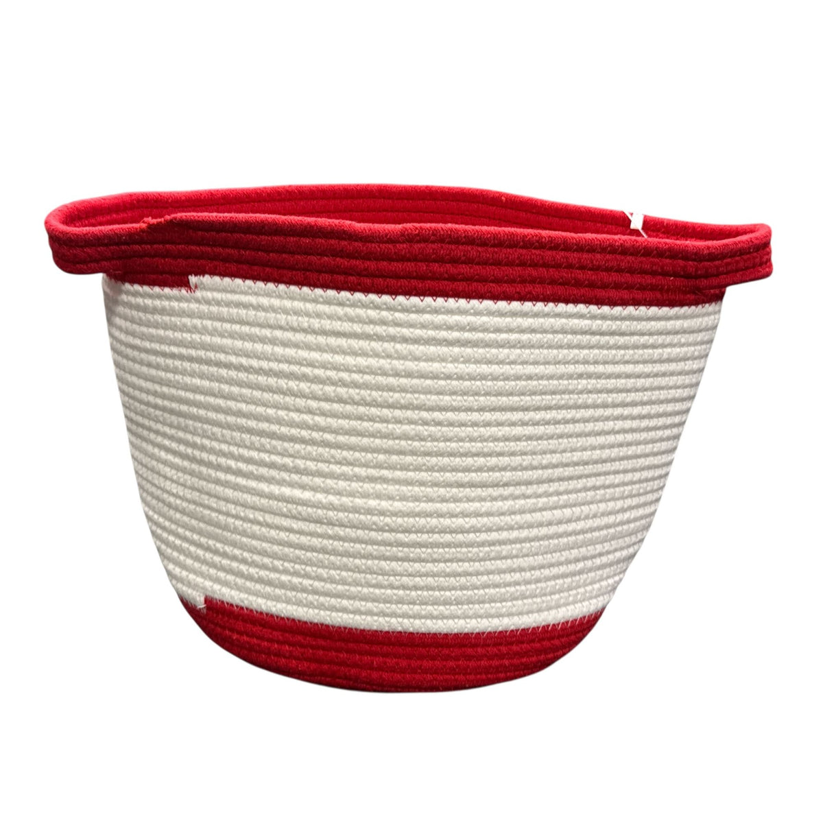 Christmas-Themed Cotton Rope Basket With Santa Design - Storage & Organization