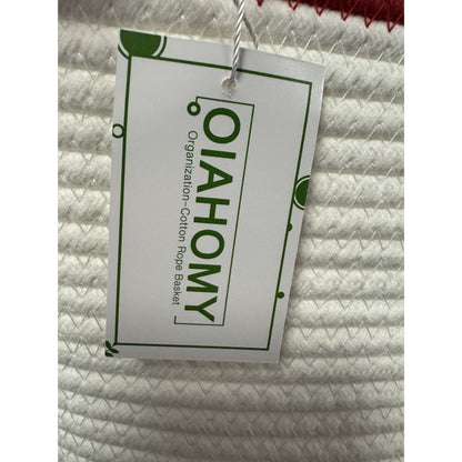 Christmas-Themed Cotton Rope Basket With Santa Design - Storage & Organization
