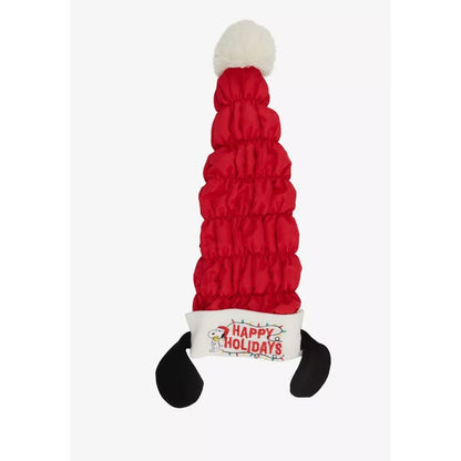 Snoopy Happy Holidays Festive Santa Hat With Pom & Ears - Red & White Plush Christmas Accessory