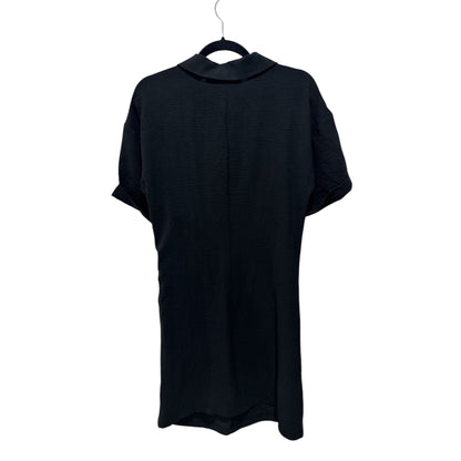 Noisy May Black Short-Sleeve Ruched Polo Dress Size M