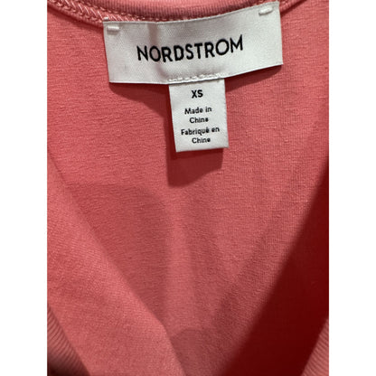 Nordstrom Women's Sleeveless Pink Maxi Dress XS Tiered Ruffle Cotton Blend