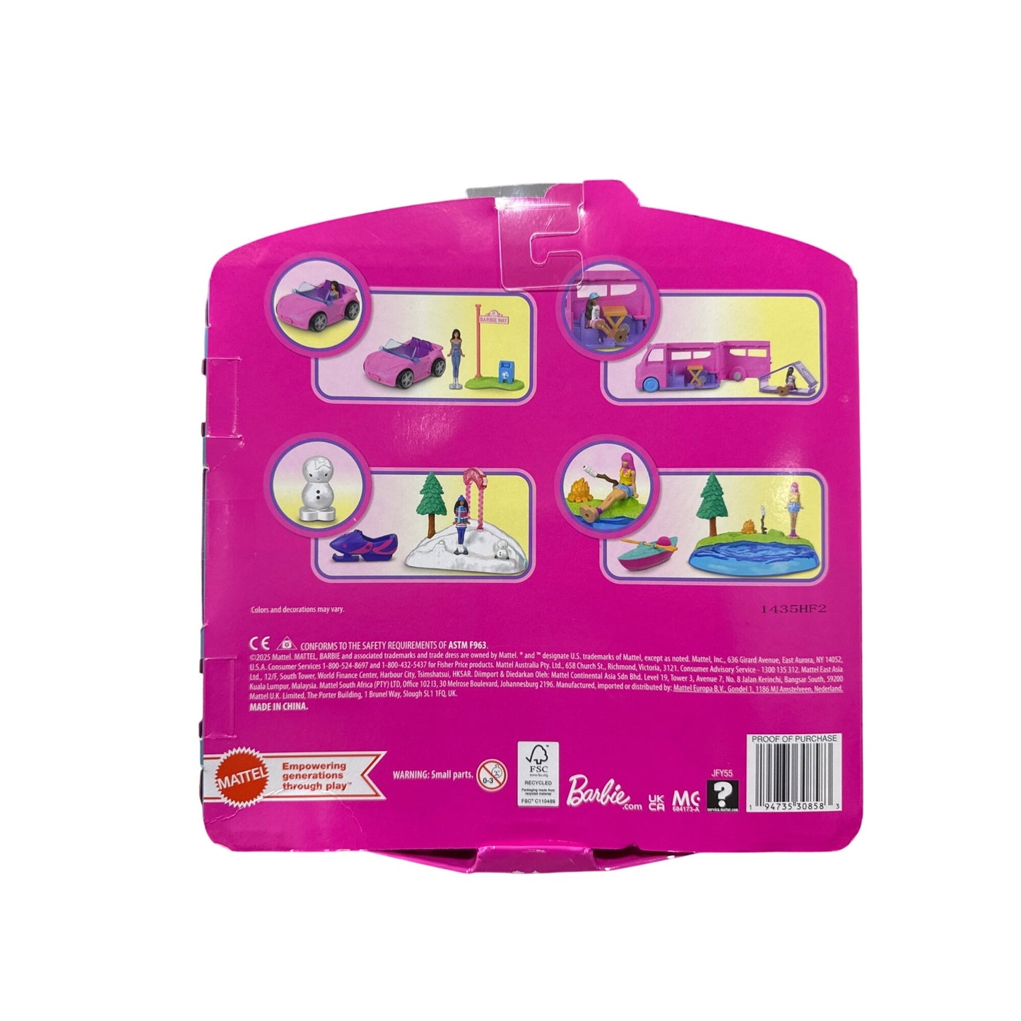 Barbie Mini BarbieLand 4-Pack Doll & Toy Vehicle Set with 4 1.5-inch Dolls & 4 Iconic Toy Vehicles