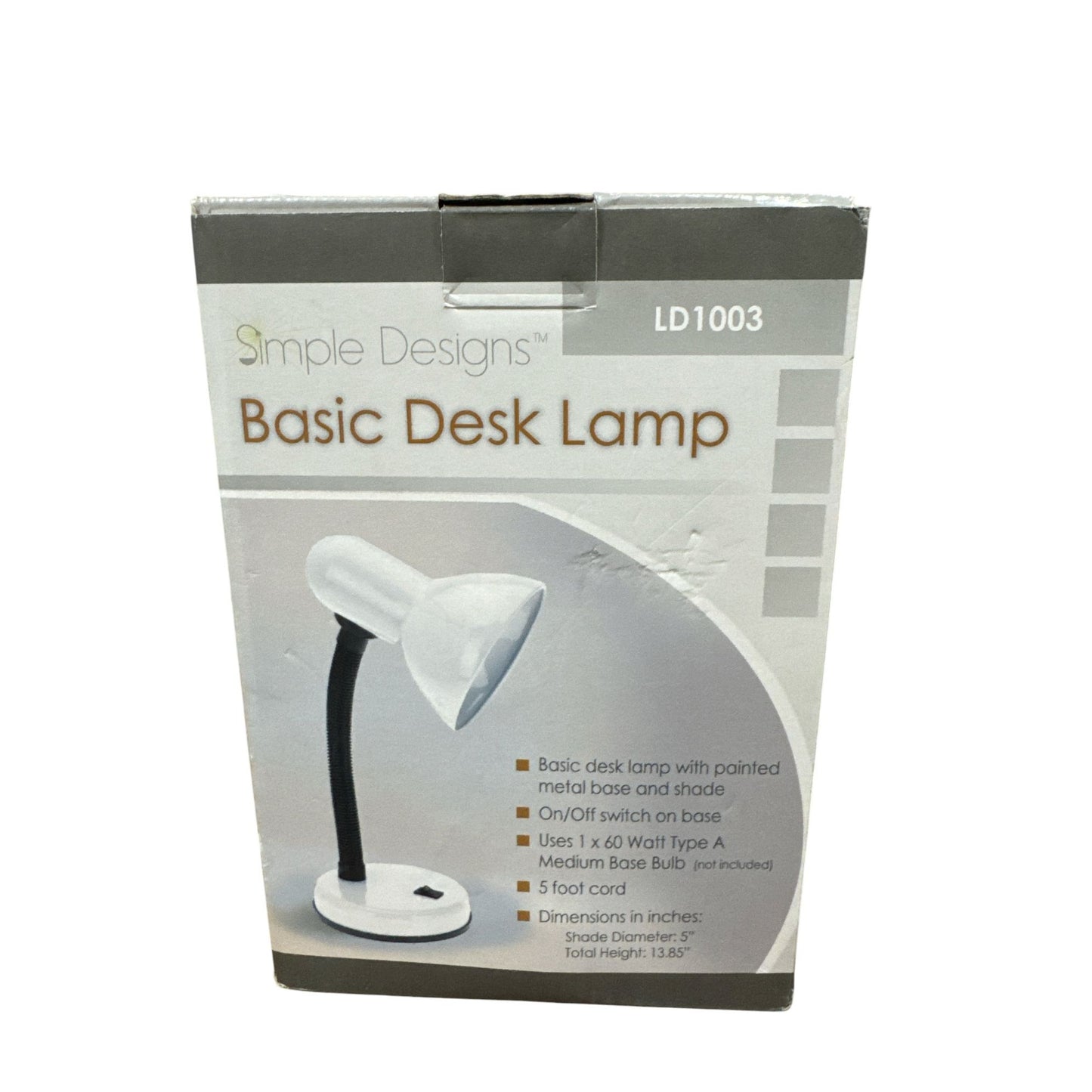 Set of 6 Simple Designs Black Desk Lamp & Tech Accessory Bundle