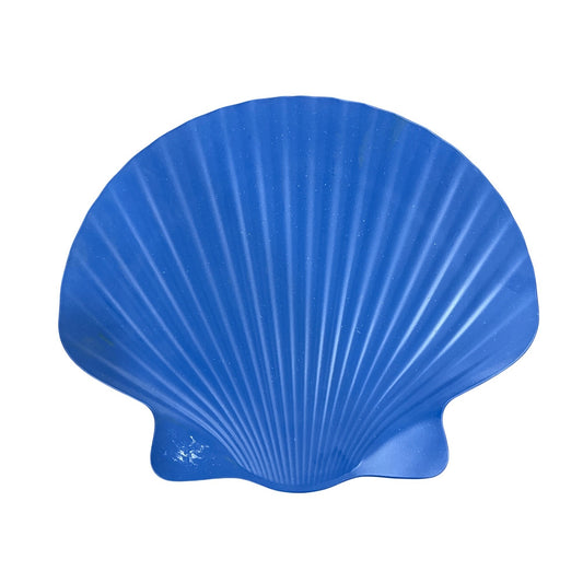 Blue Shell-Shaped Bamboo Melamine Serving Platters - Set Of 2