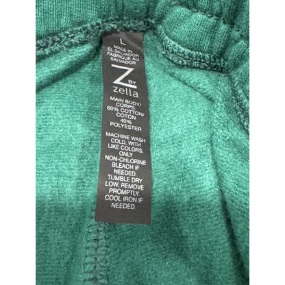 Z By Zella Mens Green Cotton-Blend Drawstring Shorts L