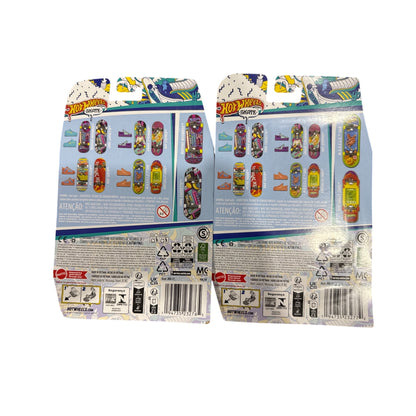 Hot Wheels Skate Fingerboard Set Of 2 With Removable Shoes Cool Cassette & Virtually Cool Themes Ages 5+