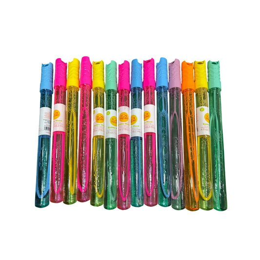 Sun Squad 4oz Bubble Wand 14-PACK Non-Toxic Assorted Colors Ages 3+ Fun Outdoor Toy For Kids
