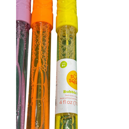 Sun Squad 4oz Bubble Wand 14-PACK Non-Toxic Assorted Colors Ages 3+ Fun Outdoor Toy For Kids