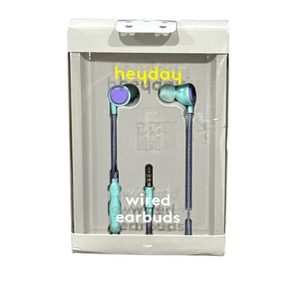 Heyday Tech Accessory Bundle - Wired Headphones, Wireless Keyboard, Earbuds & More - Teal & Purple Colors 10pcs