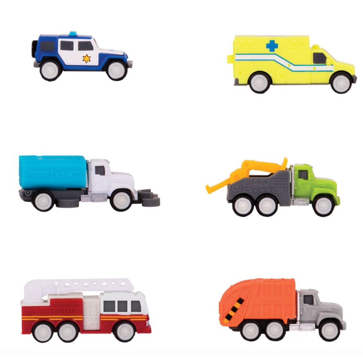 Driven By Battat Pocket Series 57-Piece City Vehicles And Road Signs Playset Set of 2 Ages 3+
