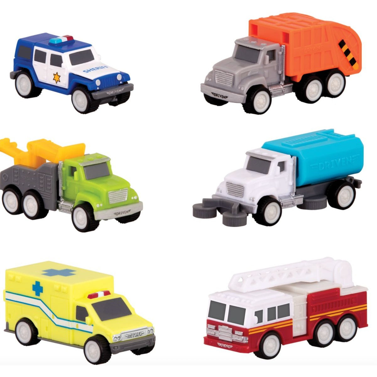 Driven By Battat Pocket Series 57-Piece City Vehicles And Road Signs Playset Set of 2 Ages 3+