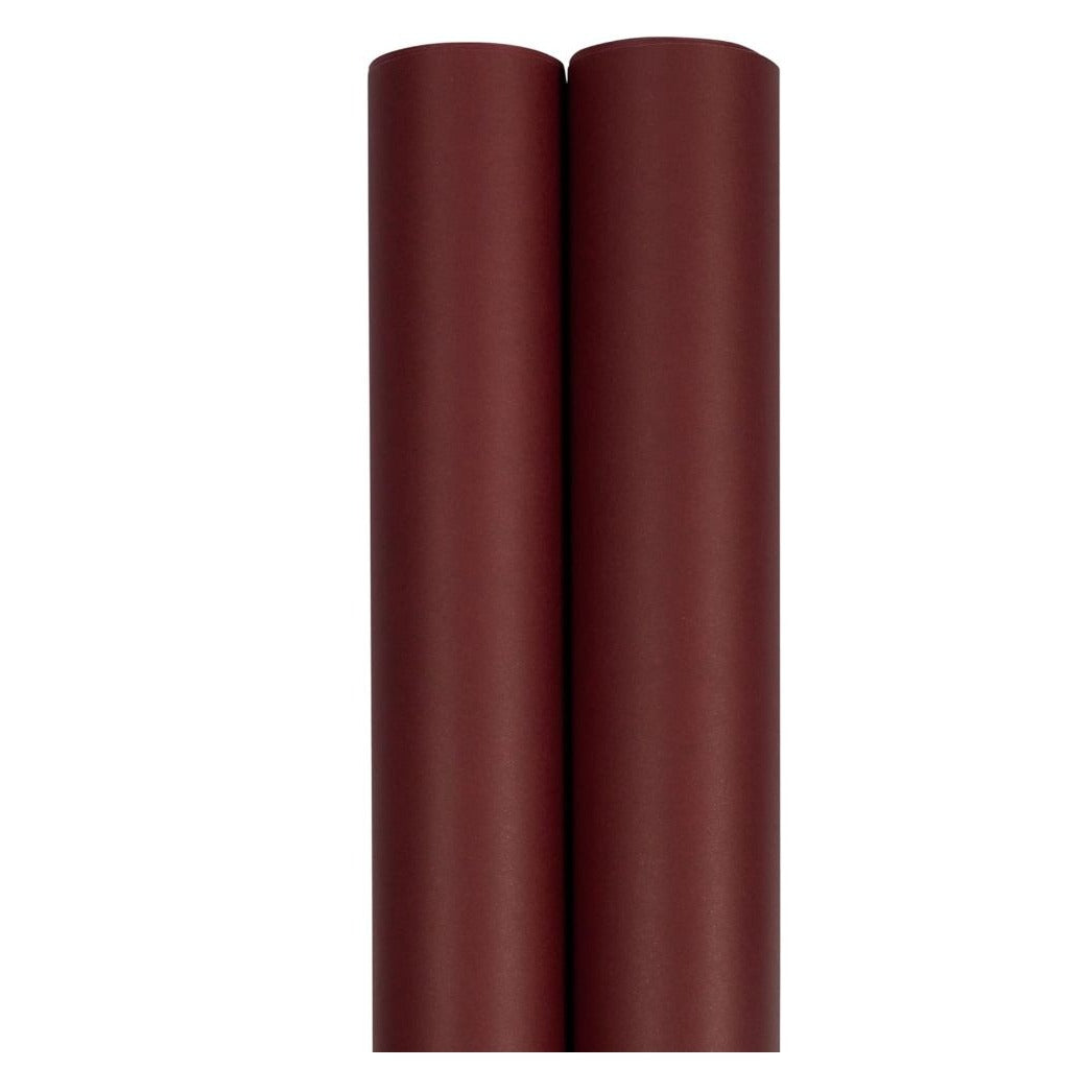 JAM Matte Burgundy Wrapping Paper 2 Roll Set 50 Sq Ft Total 25 Sq Ft Per Roll 2.5 x 10 Each