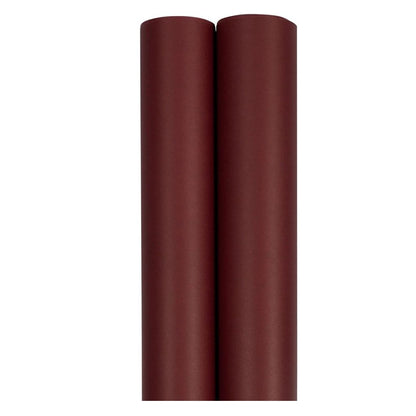 JAM Matte Burgundy Wrapping Paper 2 Roll Set 50 Sq Ft Total 25 Sq Ft Per Roll 2.5 x 10 Each