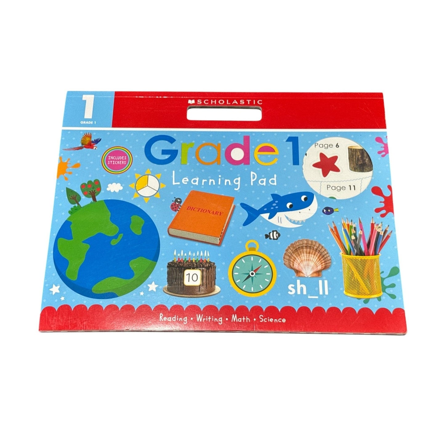 Set of 5 Scholastic Early Learning Workbooks Set Includes Alphabet & Grade Pre-k & 1 Learning Pad Wipe-Clean Skills Practice