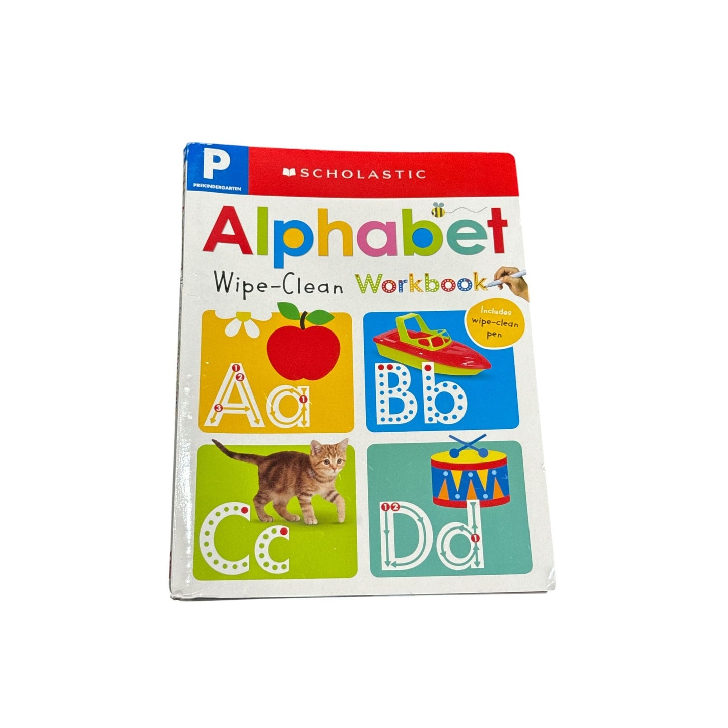 Set of 5 Scholastic Early Learning Workbooks Set Includes Alphabet & Grade Pre-k & 1 Learning Pad Wipe-Clean Skills Practice