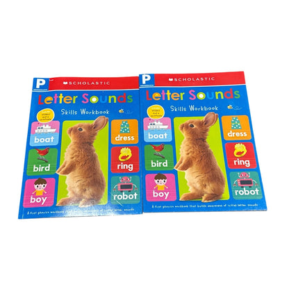 Set of 5 Scholastic Early Learning Workbooks Set Includes Alphabet & Grade Pre-k & 1 Learning Pad Wipe-Clean Skills Practice
