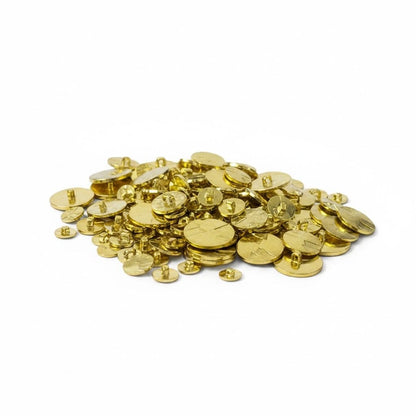 120pcs. Gold Metallic Round Sequins With Hole For Crafts And Sewing - Assorted Sizes