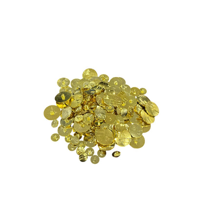 120pcs. Gold Metallic Round Sequins With Hole For Crafts And Sewing - Assorted Sizes