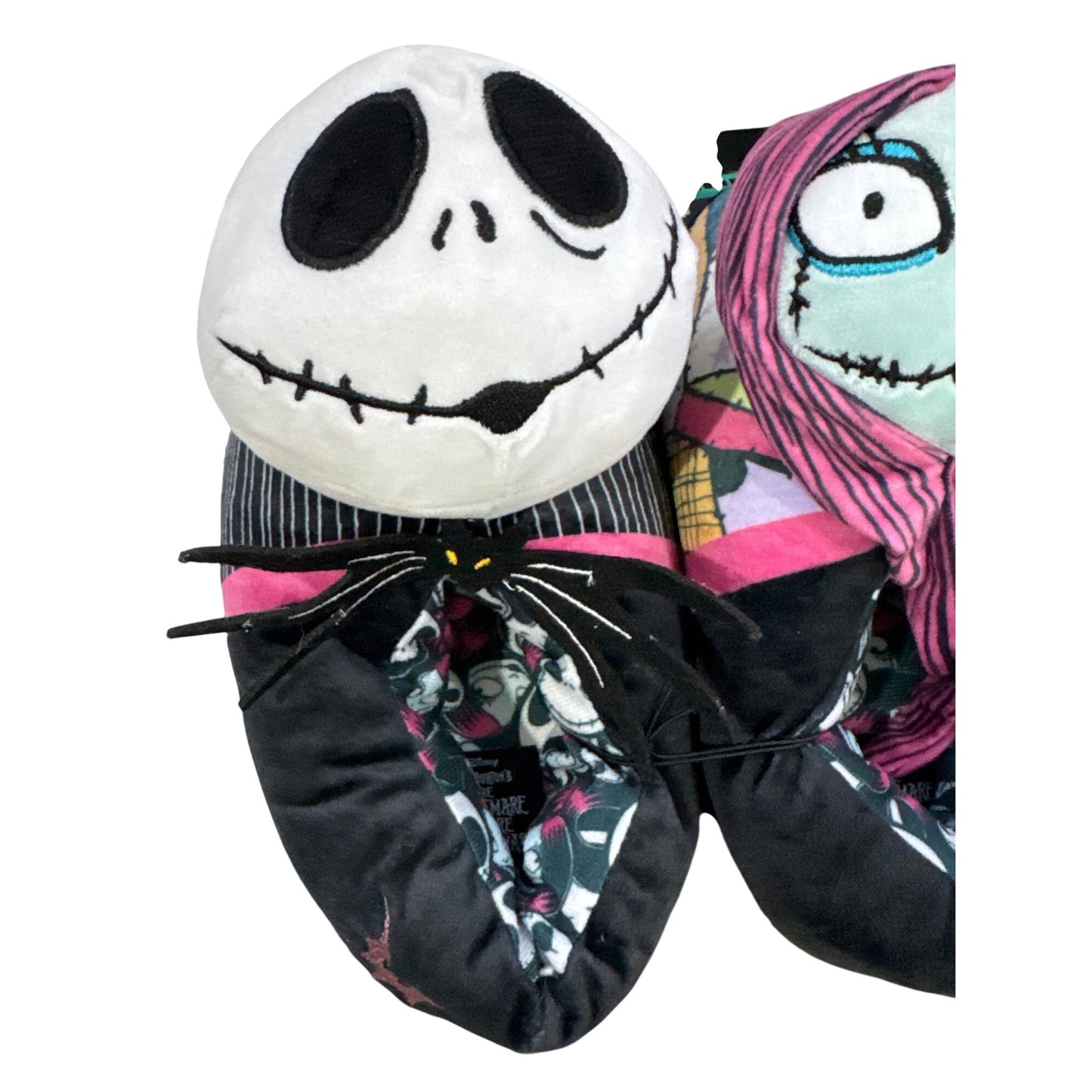 Disney The Nightmare Before Christmas Jack & Sally Plush Slippers 7/8M