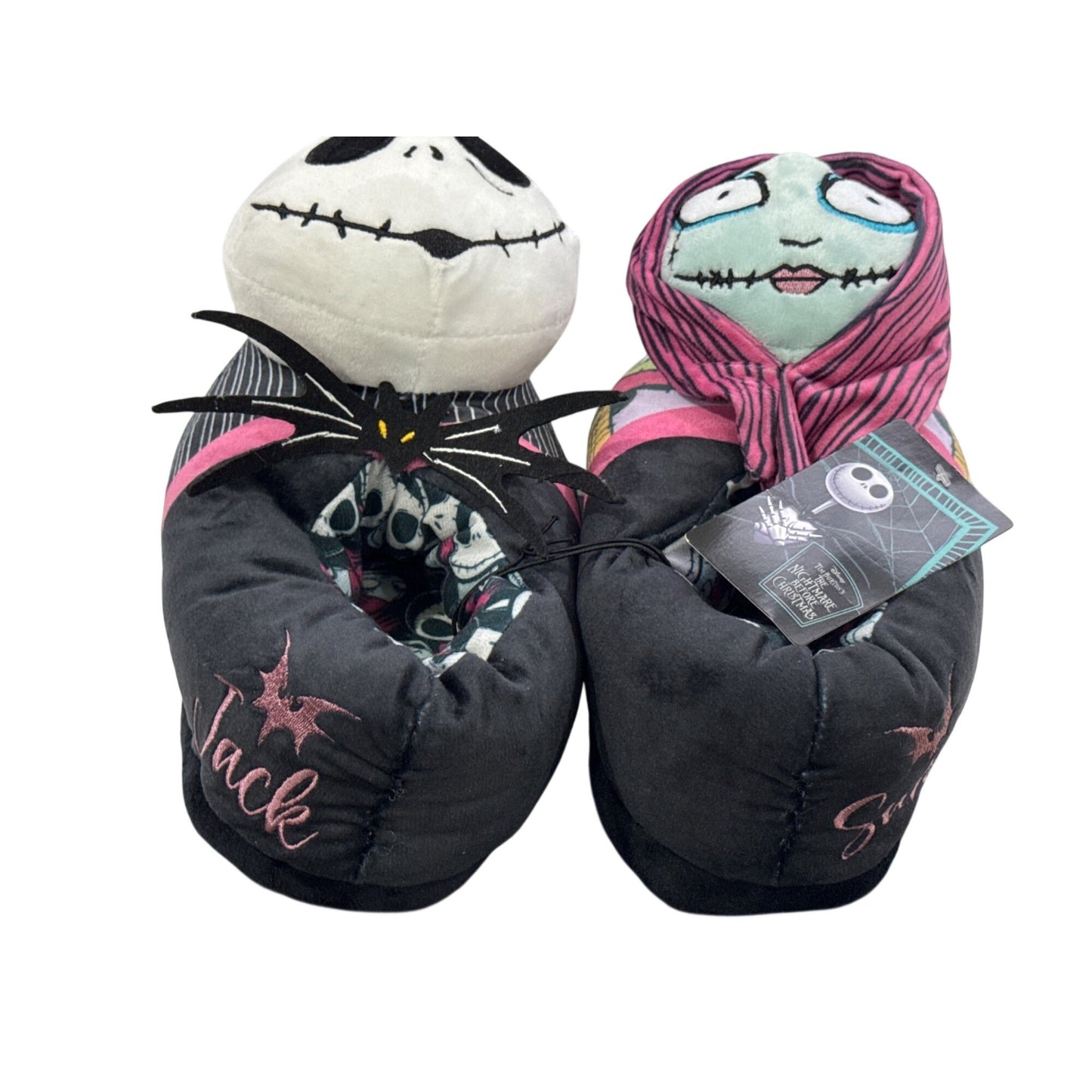 Disney The Nightmare Before Christmas Jack & Sally Plush Slippers 7/8M