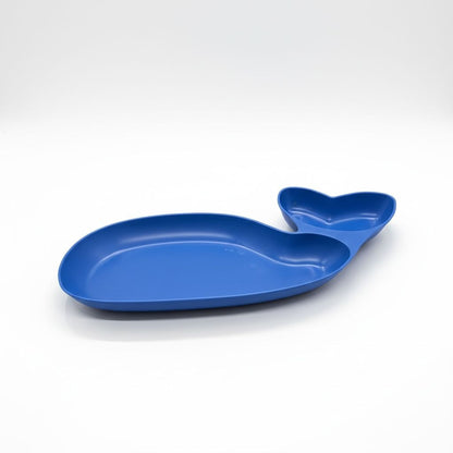 Whale-Shaped Serve Platters Set Of 3 Blue BPA-Free Recycled Plastic Dishwasher & Microwave Safe