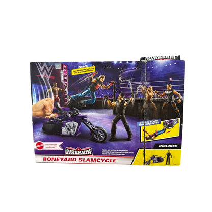 WWE Wrekkin Boneyard Slamcycle With Action Figure & Accessories 8 Breakaway Pieces Mattel Ages 6+