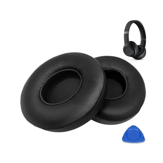 HiFan Replacement Ear Pads For Beats Solo 4 Protein Leather Soft & Durable Black