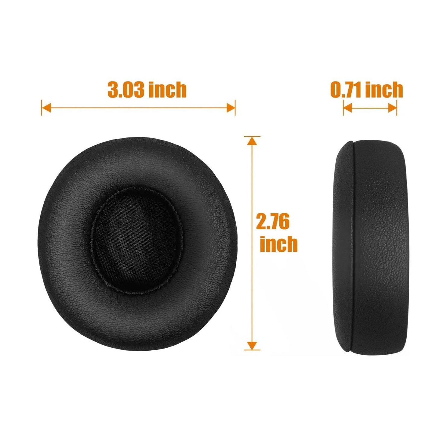 HiFan Replacement Ear Pads For Beats Solo 4 Protein Leather Soft & Durable Black
